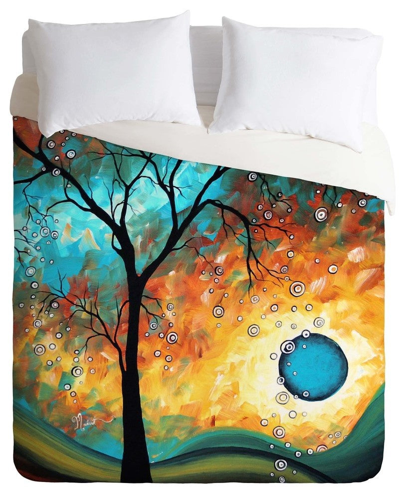 Deny Designs madart inc Aqua Burn Duvet Cover - Lightweight