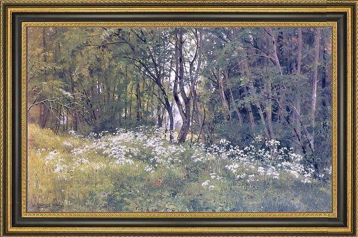 Ivan Ivanovich Shishkin Flowers on an Edge of a WoodCanvas Print, 16"x24"