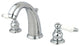 Kingston Brass Widespread Bathroom Faucet With Retail Pop-Up, Polished Chrome