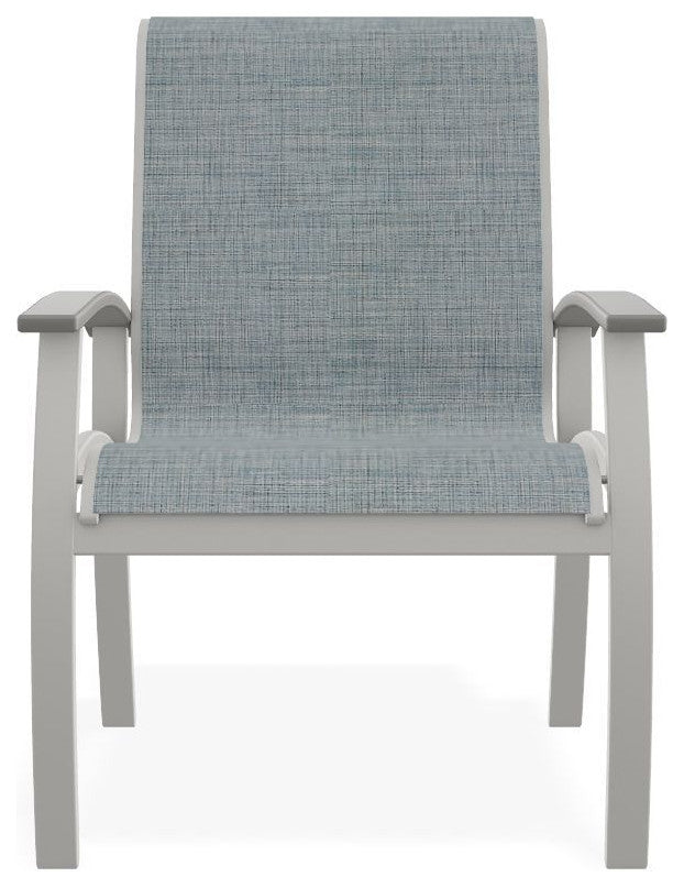 Belle Isle Sling Outdoor Dining Chair, Charm/Snow