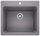 25"x22"x12" Blanco Liven Silgranit Laundry Sink, Metallic Gray