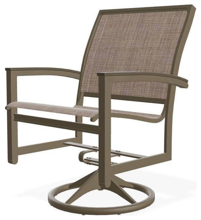 Bazza Sling Outdoor Swivel Rocker, Augustine Fennel/Beachwood