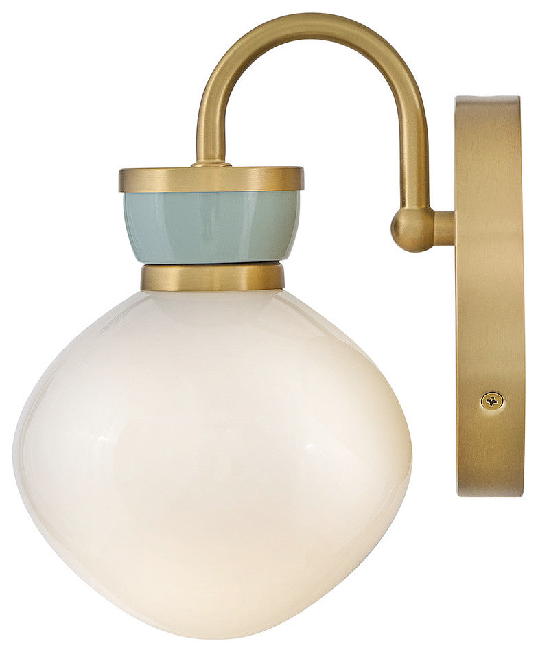 Lark Lucy Small Single Light Sconce, Lacquered Brass