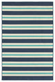 Madelina Stripe Blue and Ivory Indoor or Outdoor Area Rug, 5'3"x7'6"