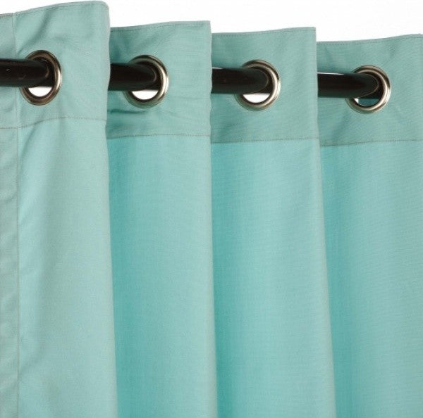 Canvas Glacier Sunbrella Outdoor Single-Panel Curtain With Grommets, 120"