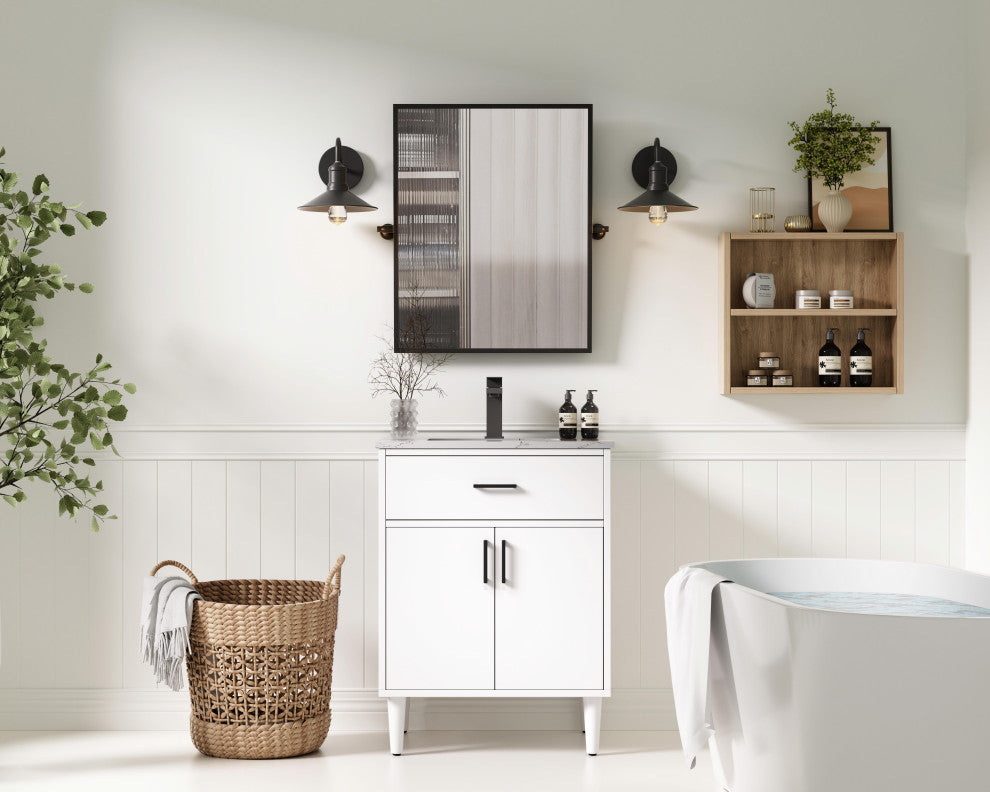 Home Living 24" Single Bathroom Vanity, White