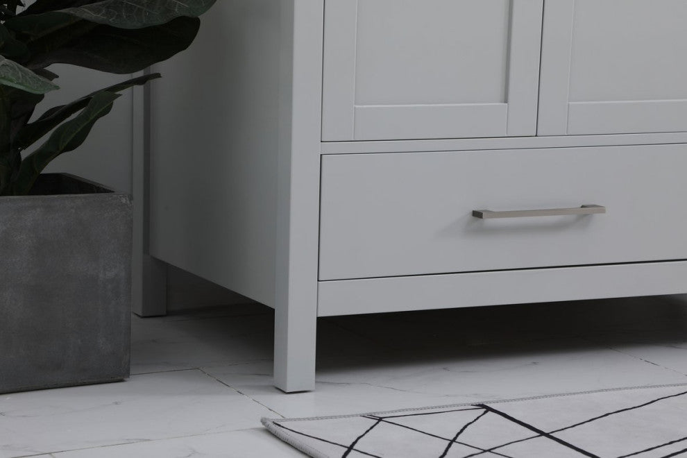 Iris 42" Single Bathroom Vanity, Gray With Backsplash