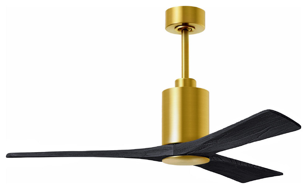 Patricia-3 3-Blade Ceiling Fan, LED Light Kit, Brushed Brass/Matte Black, 52