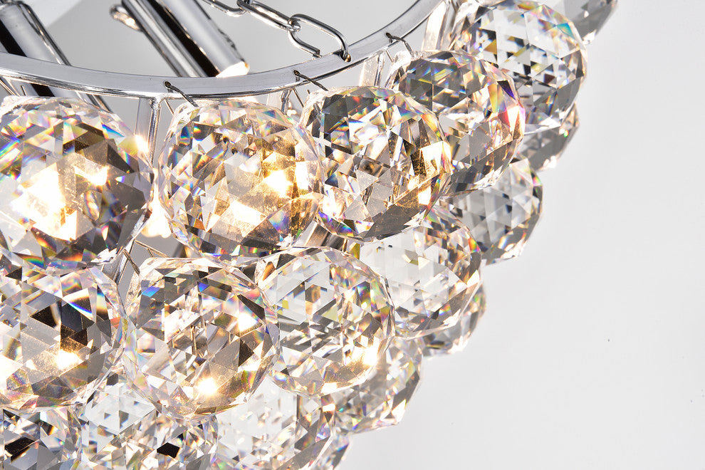 Clarus 4-Light Chrome Finish Crystal Flush Mount Chandelier Ceiling Fixture