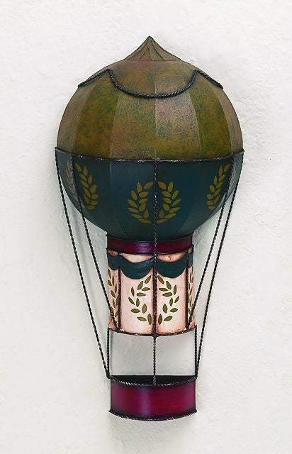 Laurel Leaf Hot Air Balloon Wall Sculpture, Retro Art Unique