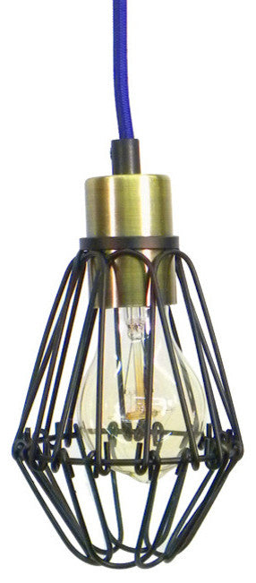 Purple Antique Black Cage Pendant Light