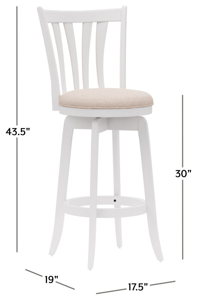 Hillsdale Savana Flared Slat Back Wood Bar Height Swivel Stool