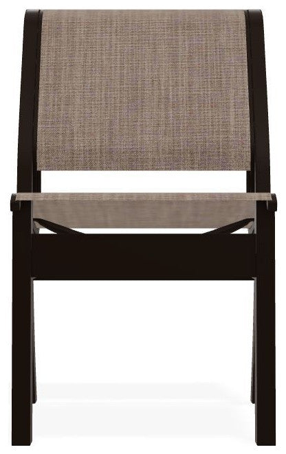 Leeward Sling Stackable Outdoor Dining Chair, Augustine Fennel/Kona