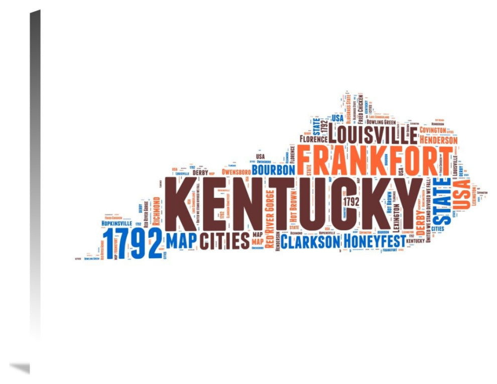 "Kentucky Word Cloud Map" Fine Art Print