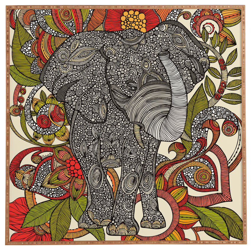 Deny Designs Valentina Ramos Bo The Elephant Framed Wall Art