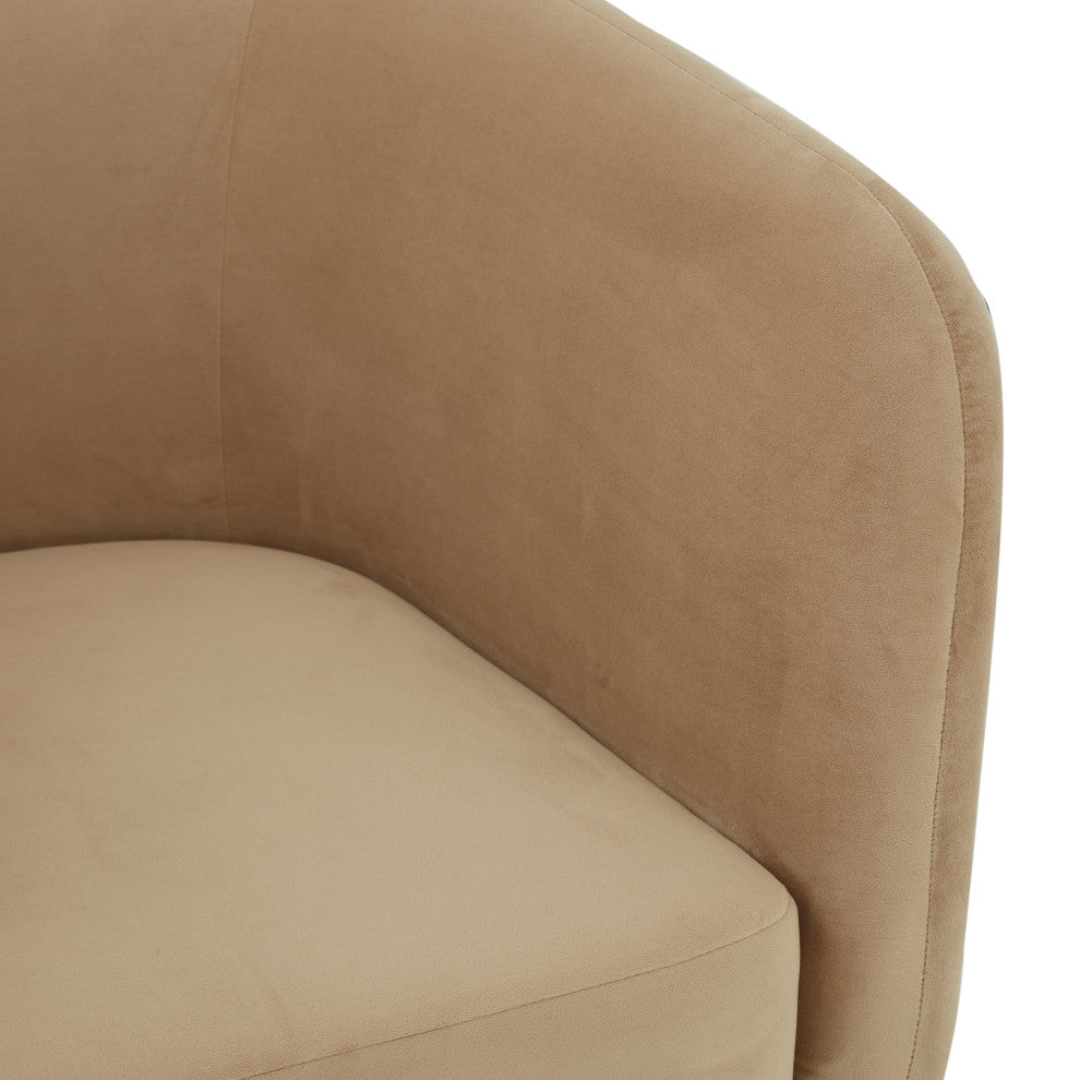 Safavieh Couture Wally Velvet Accent Chair, Light Brown