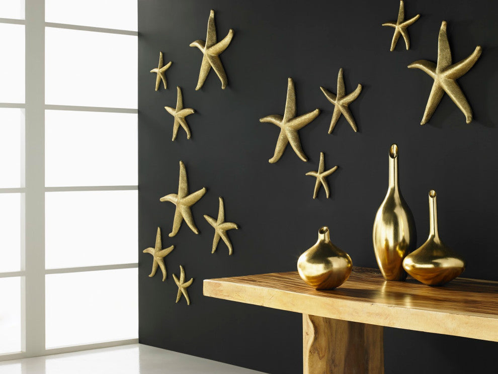 Starfish, Gold Leaf, 4-Piece Set, Small, Gold, Medium