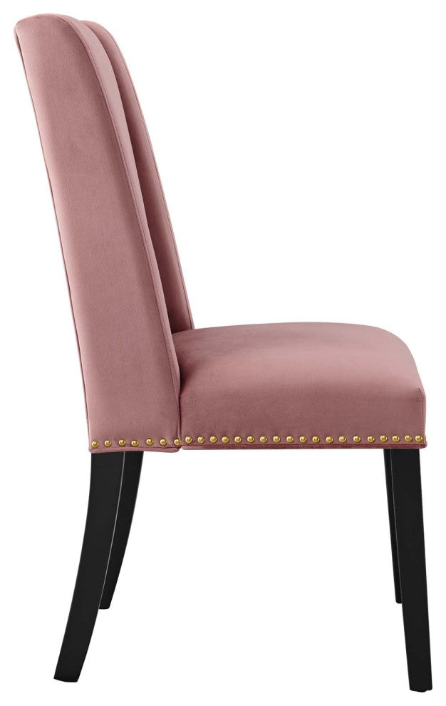 Baron Performance Velvet Dining Chairs, Set of 2, Dusty Rose