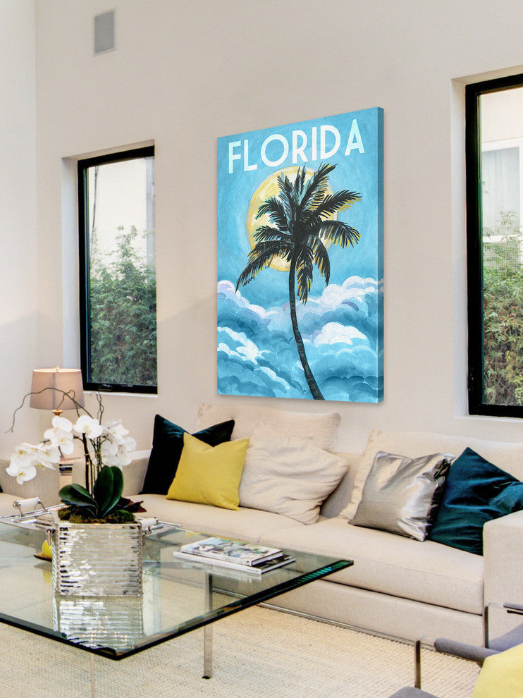 "Blue Florida" Painting Print on Wrapped Canvas, 12x18