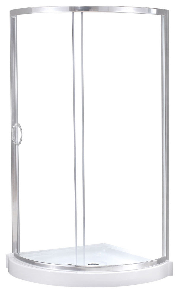Breeze Corner Sliding Door Shower Kit, Clear Panels and Base, Chrome, 32"