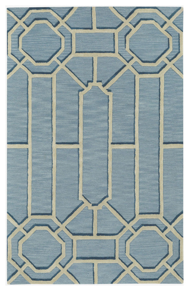 Capel Williamsburg Ironworks Pale Blue 3306_440 Hand Tufted Rugs - 5' X 8' Recta