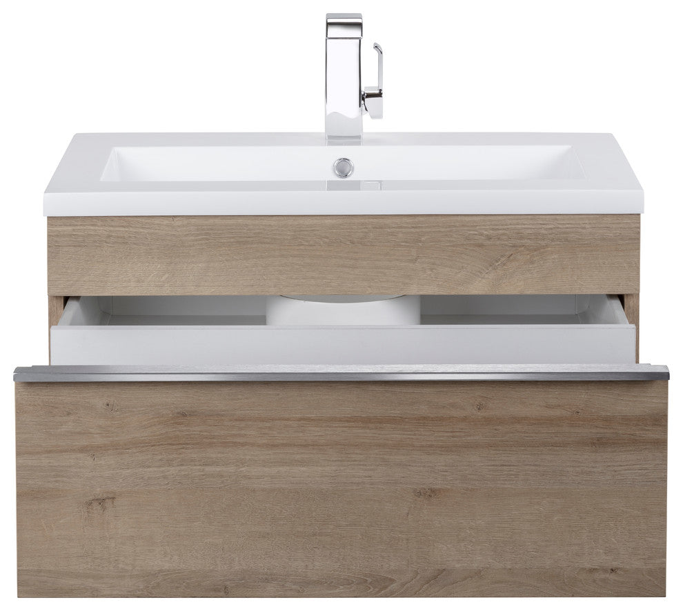 Trough Collection 30" Wall Mount Modern Bathroom Vanity