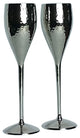 Elegance Hammered Flute Goblets, Set of 2