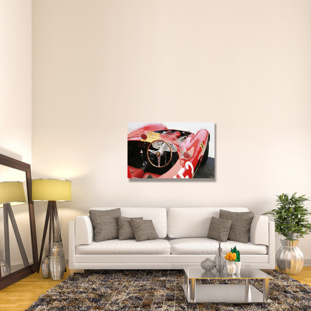 "Ferrari Cockpit Monterey Watercolor" Fine Art Print