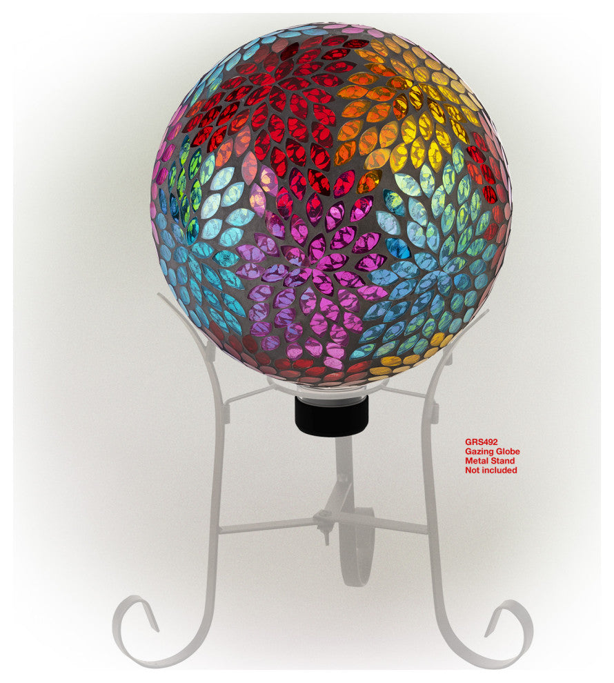 10" Colorful Mosaic Leaves Gazing Globe