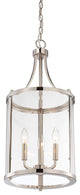 3-Light Small Foyer Lantern, Polished Nickel