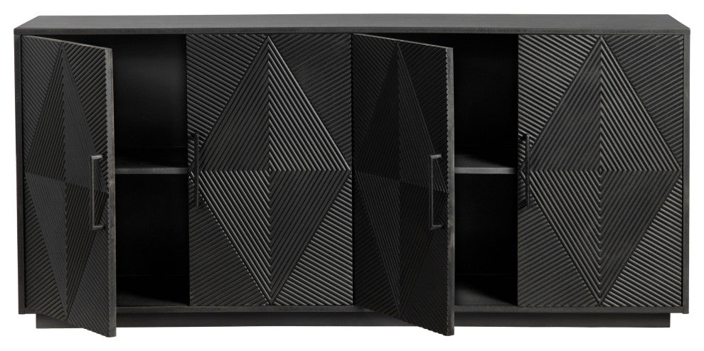 Watson 4-Door Painted MDF Sideboard, Black