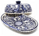 Encantada Handmade Butter Dish, Blue Flower