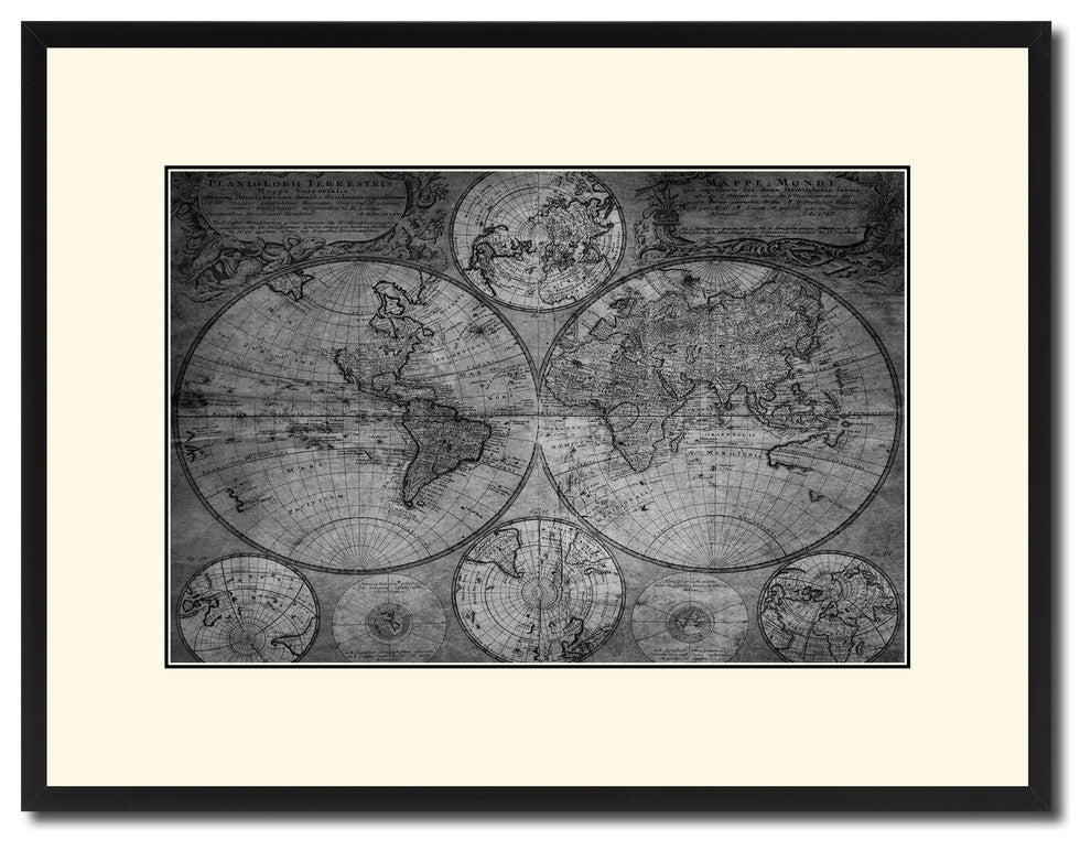 Johann Baptist Homann Vintage B&W Map Canvas Print, 16"x21"