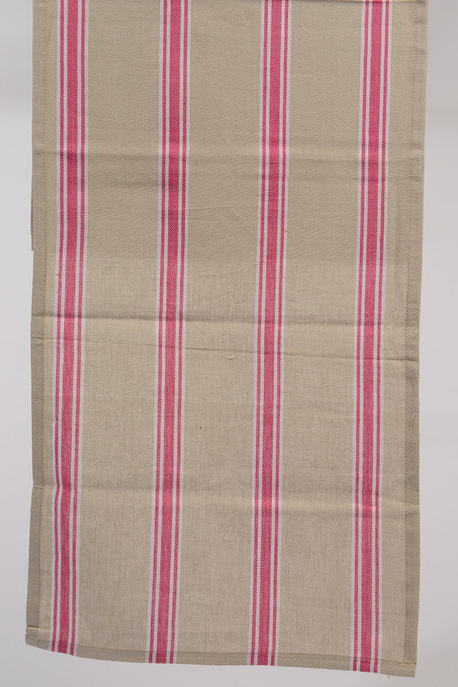 55"x15.75" Naturelle et Terreuse and Striped Table Runner, Pink