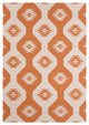 Lima Contemporary Area Rug, White and Orange, 3'x5'
