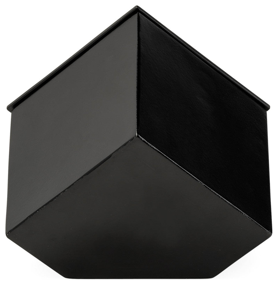 Ralph II Black Metal Cube Table Clock