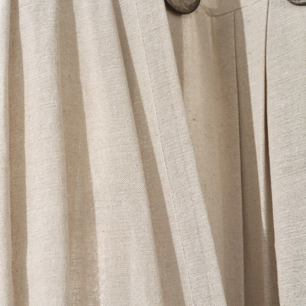 Linen Button Single Window Panel, Dark Linen, 95"x40"