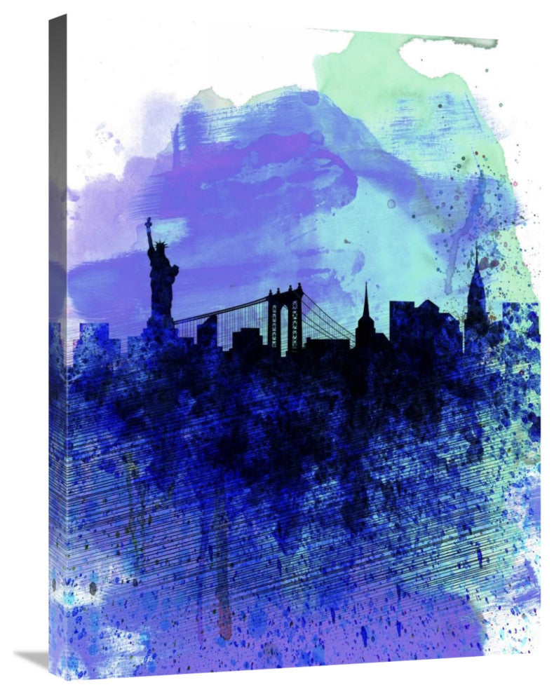 "New York  Watercolor Skyline 2" Fine Art Print