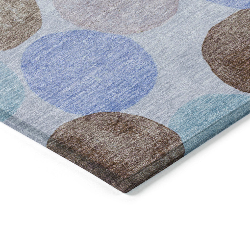Machine Washable Indoor/Outdoor Chantille ACN1898 Sky 8' x 8' Round Rug