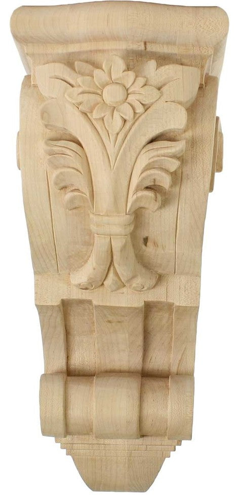 6 1/4"W x 7 5/8"D x 14 1/8"H Large Floral Corbel, Lindenwood