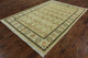 Fish Oushak Ivory Chobi Hand-Knotted Wool Rug, 9'x12