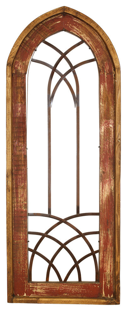 Valeria Architectural Window-Farmhouse Wall Decor, Red