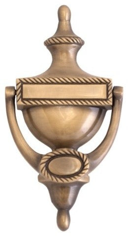 Rope Door Knocker 8", Antique Brass