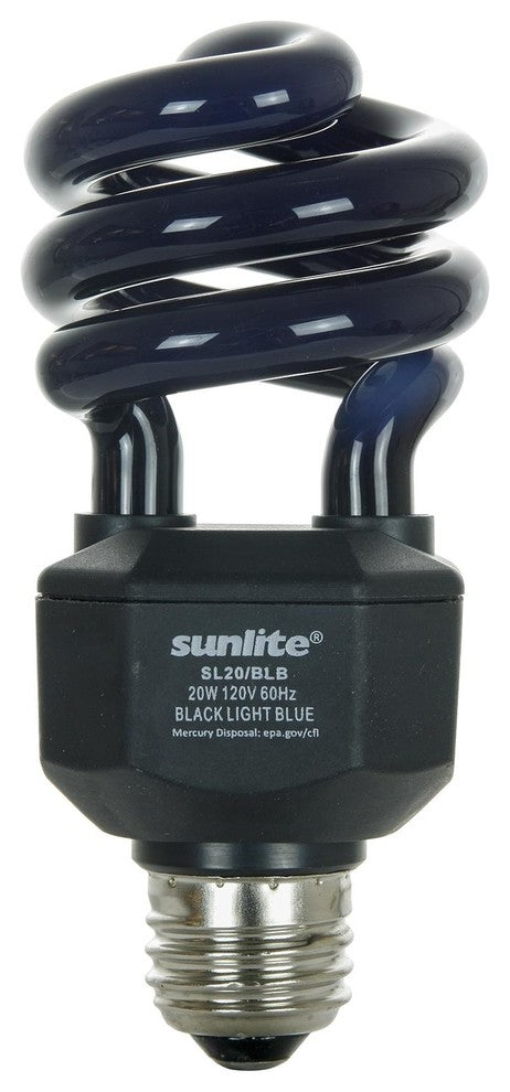 Sunlite 20 Watt Black Light Spiral, Medium Base, Blb, 3 Pack