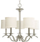 Inspire 5-Light Chandelier, Brushed Nickel and Off-white
