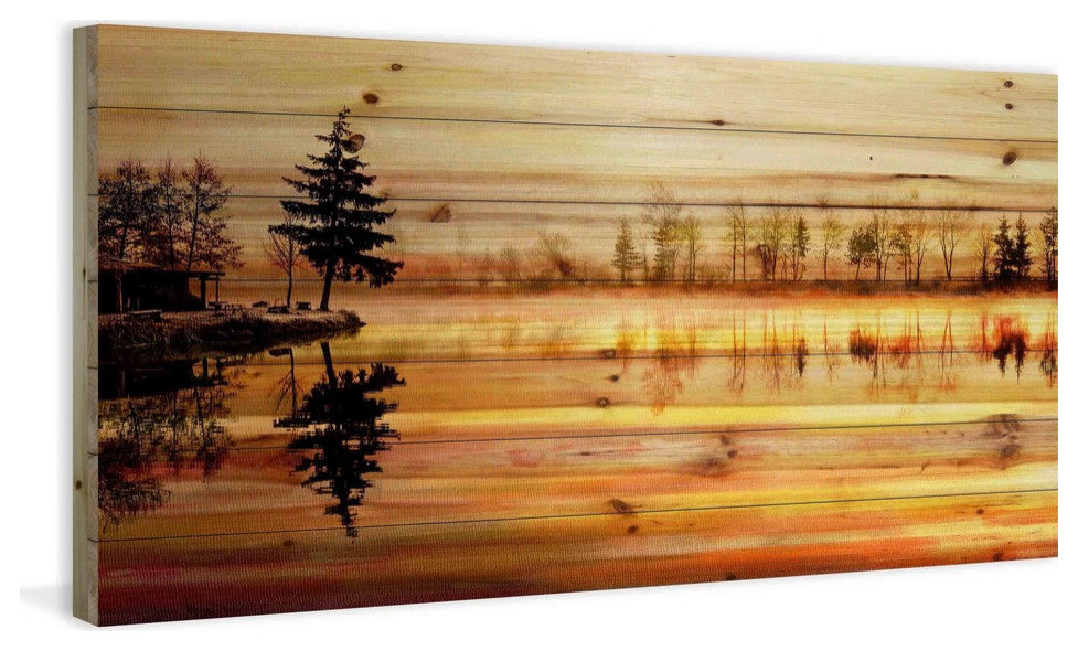 "Chanannes" Painting Print on Natural Pine Wood, 45"x22.5"