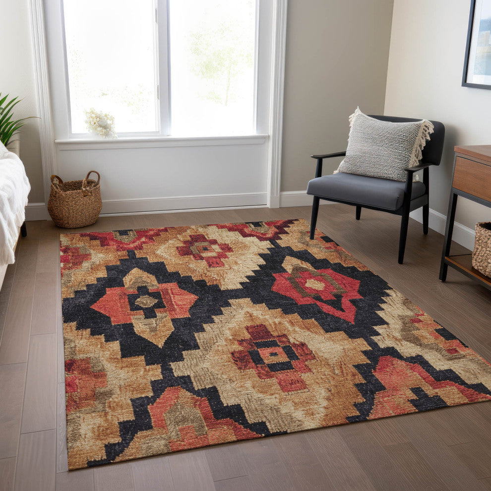 Machine Washable Indoor/Outdoor Chantille ACN1894 Rust 8' x 10' Rug