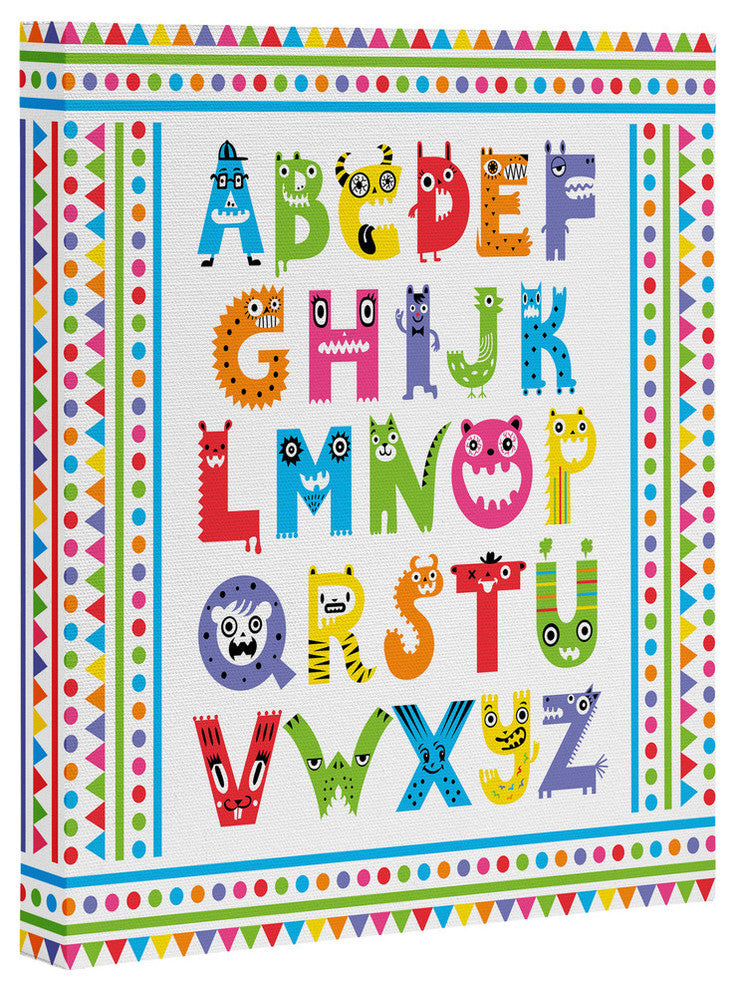 Deny Designs Andi Bird Alphabet Monsters Art Canvas