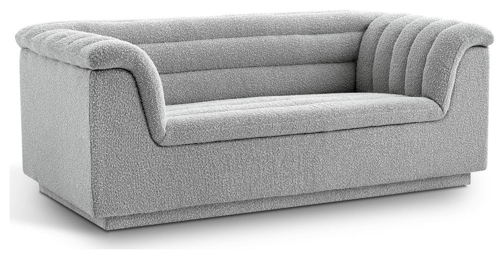 Cascade Upholstered Set, Grey, Boucle Fabric, Loveseat
