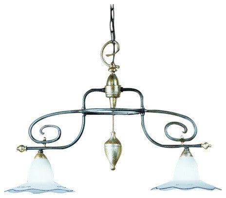 Country Line 1832 Pendant, Verdigris And Rust, White Scavo